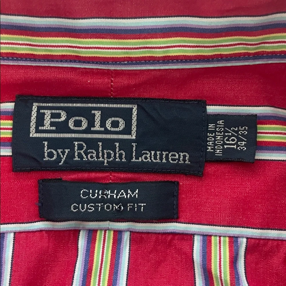 Polo by Ralph Lauren Men's Red Multicolor Striped Shirt